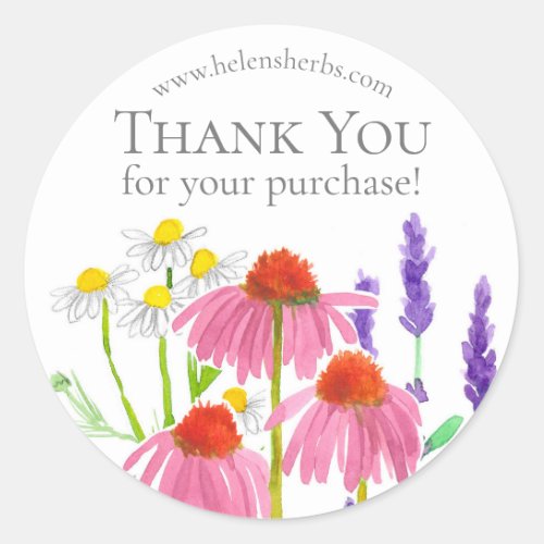 Herb Farm Garden Thank You For Your Purchase Classic Round Sticker
