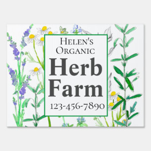 Herb Farm Rosemary Organic Gardening Custom Sign