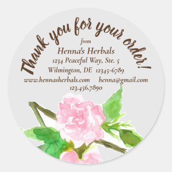 Herb Farm Thank You For Your Order   Classic Round Sticker by CountryGarden at Zazzle