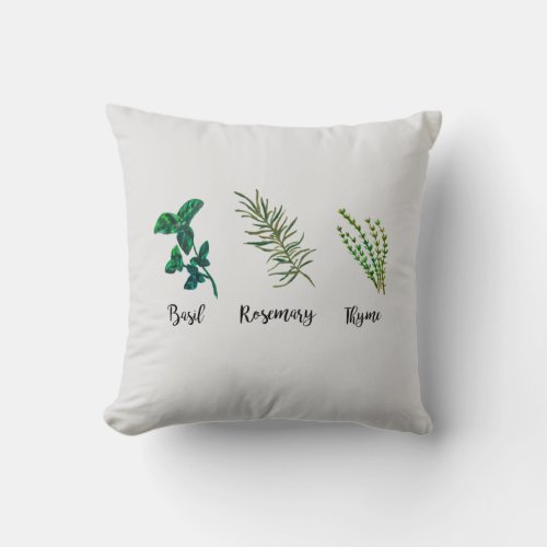Herb Garden Painting Throw Pillow