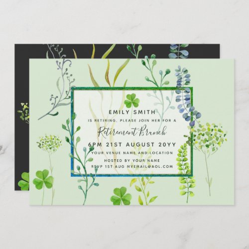 Herb Garden Retirement Invitations Watercolor