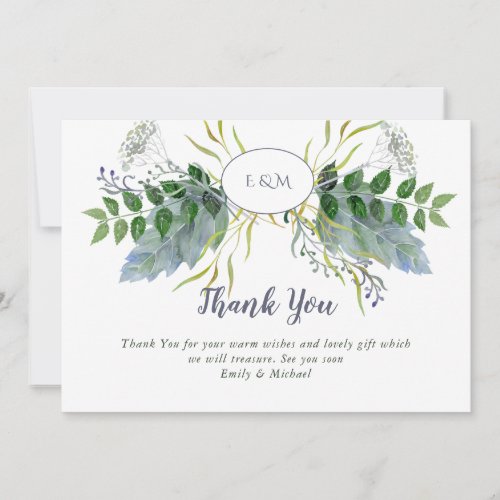 Herb Garden Thank You Card _ Blue Green