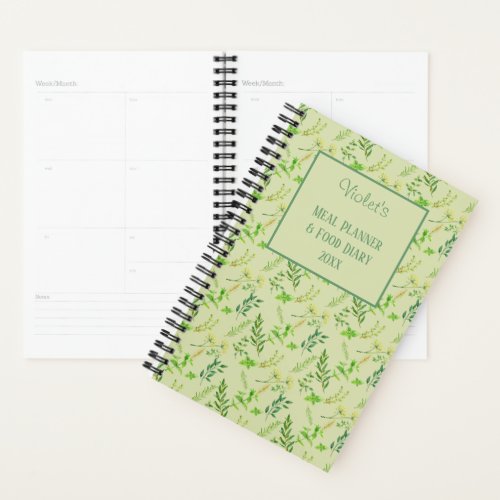 Herb Leaves _ Green Personalized Food Diary  Meal Planner