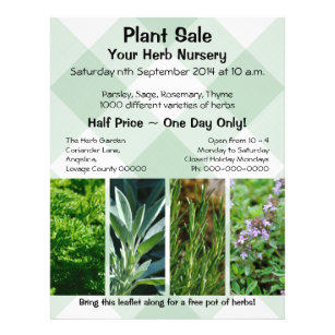 Herb plants promotional sales flyer