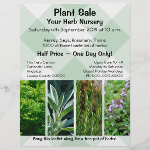 Herb plants promotional sales flyer