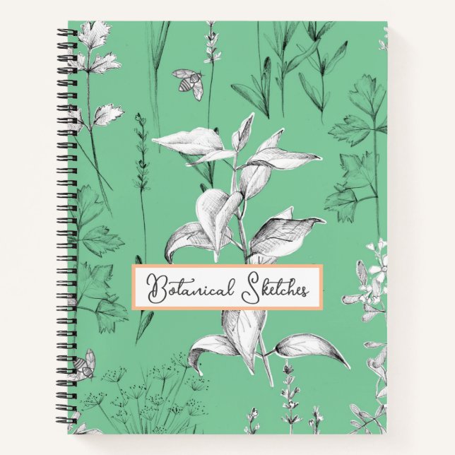 Herb Sketchbook Botanical Plants Herbalist Notebook (Front)