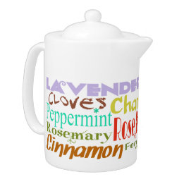 Herb & Spice Tea Names Teapot