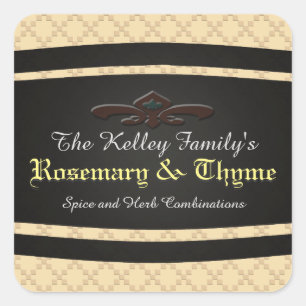 Herb Spice U Pick Color Black Chalk Board Product Square Sticker