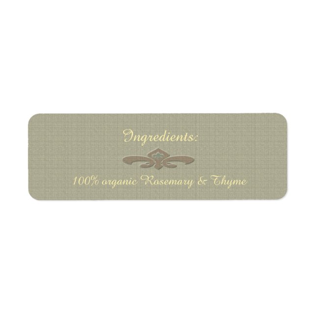 Herb & Spice/ U Pick Color Ingredient Label (Front)
