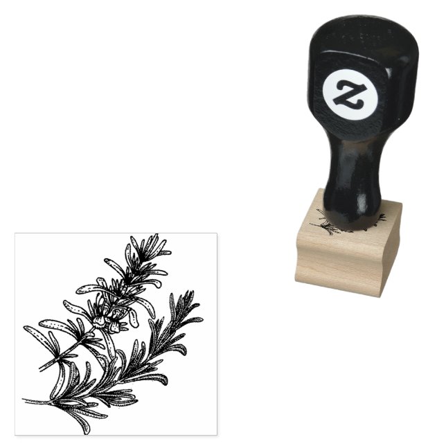 herb white backgroud rubber stamp (Stamped)