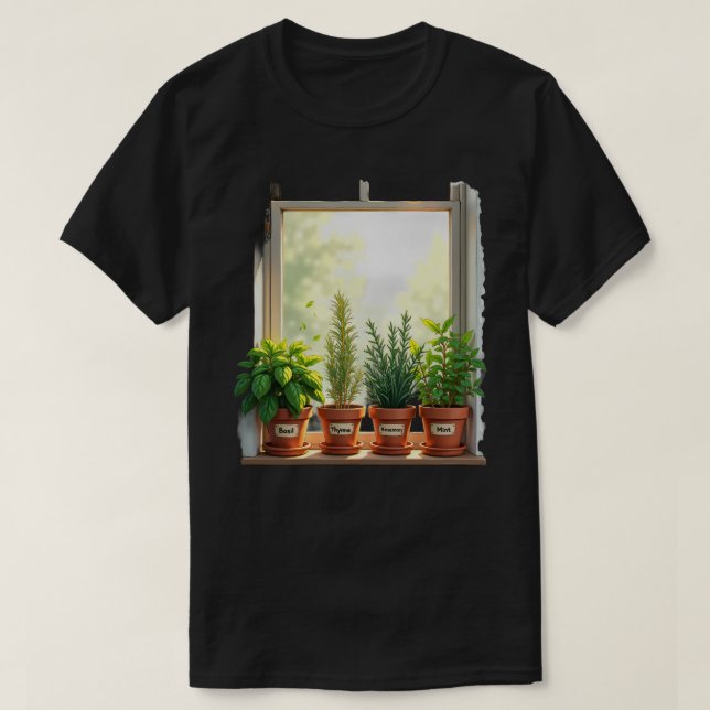 Herb Windowsill T-Shirt (Design Front)