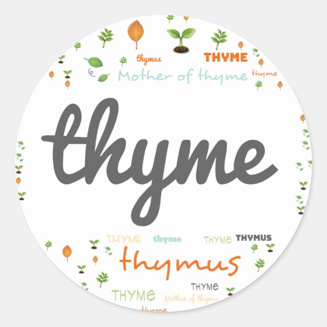 HERB WORD LABEL - HERBS/VEGETABLE  - THYME (Front)