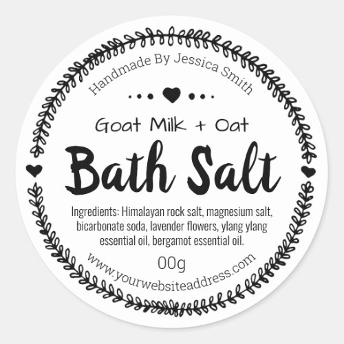 Herbal Botanical Bath Salt Classic Round Sticker