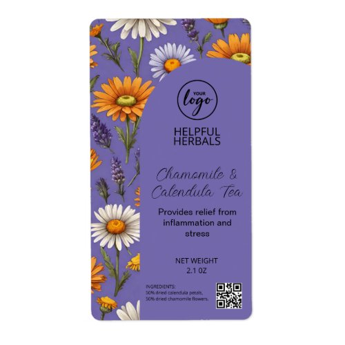 Herbal Calendula And Chamomile Tea Product Labels