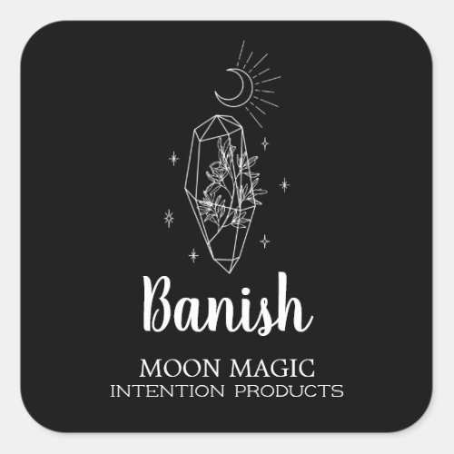 Herbal Crystal Moon Intention Candle Labels