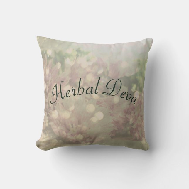 Herbal Deva Throw Pillow (Front)