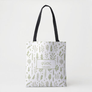 herbal ecology texture tote bag