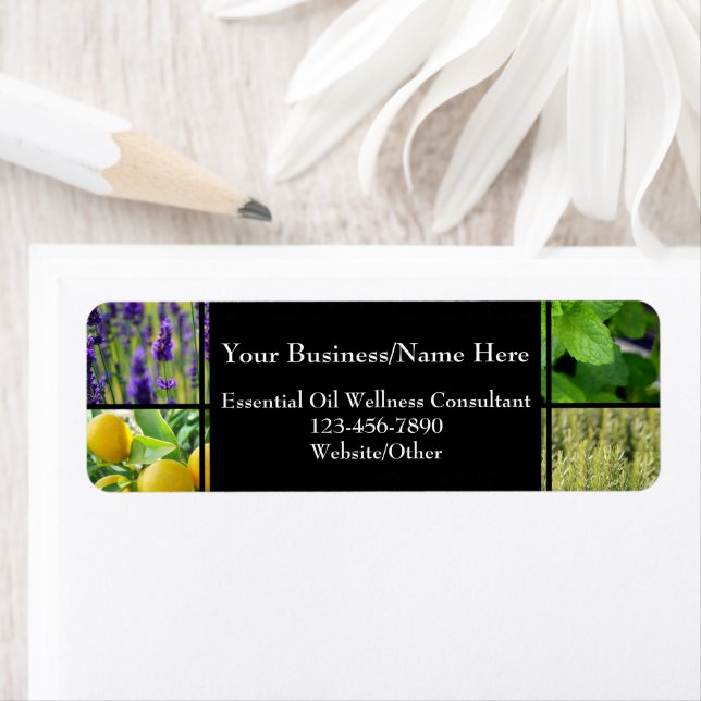 Herbal Essential Oil Business Bottle Contact Label (Insitu)