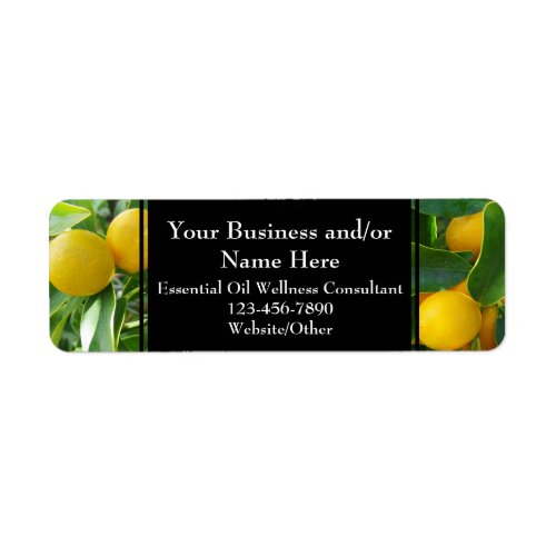 Herbal Essential Oil Business Bottle Contact Lemon Label