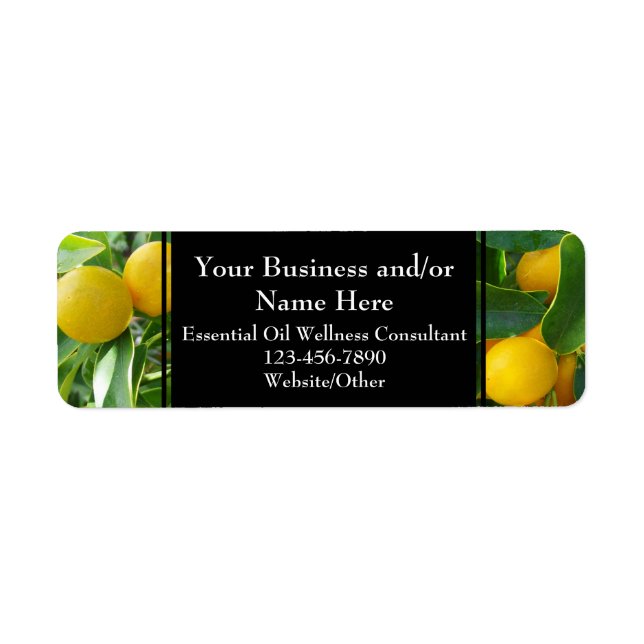 Herbal Essential Oil Business Bottle Contact Lemon Label (Front)