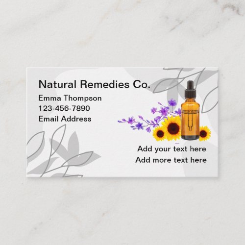 Herbal Essential Oils Theme Business Cards