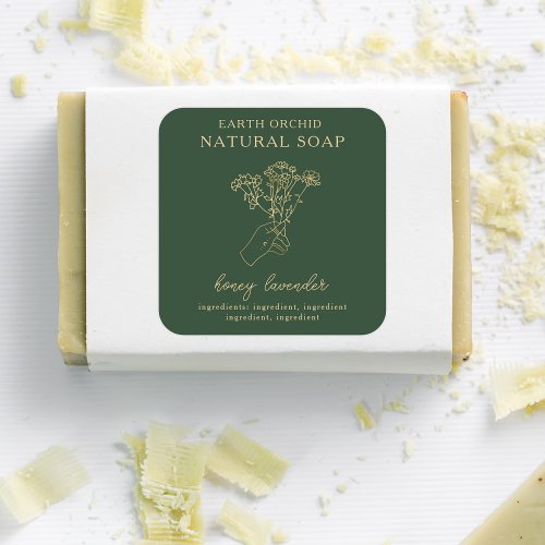 Herbal  Floral Apothecary Square Sticker