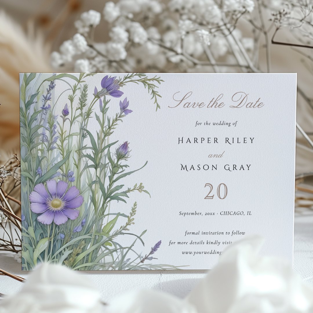 Herbal Garden Save the Date Wedding Invitation