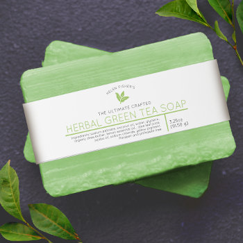 Herbal Green Tea Soap Beauty Product Label Invitation Belly Band by Mylittleeden at Zazzle