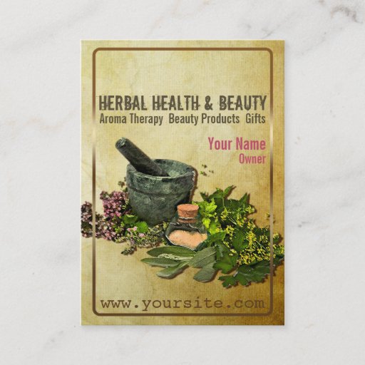 Customizable Herbal Health &amp; Beauty - Business Card