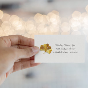Herbal Life: Golden Ginkgo Biloba customizable Business Card
