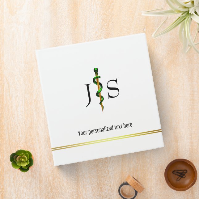 Herbal Medical Green Gold Rod of Asclepius 3 Ring Binder (In Situ)