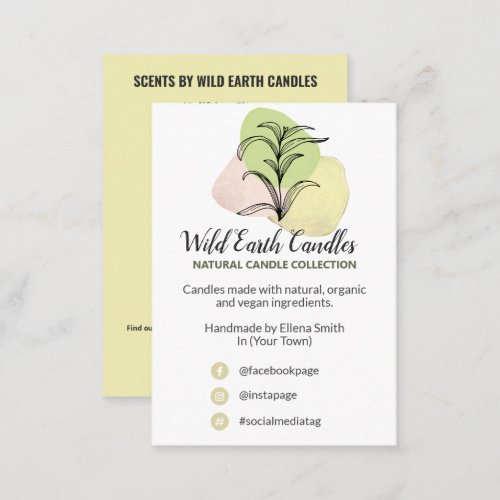 Herbal Natural Soap And Candle Product Range Card