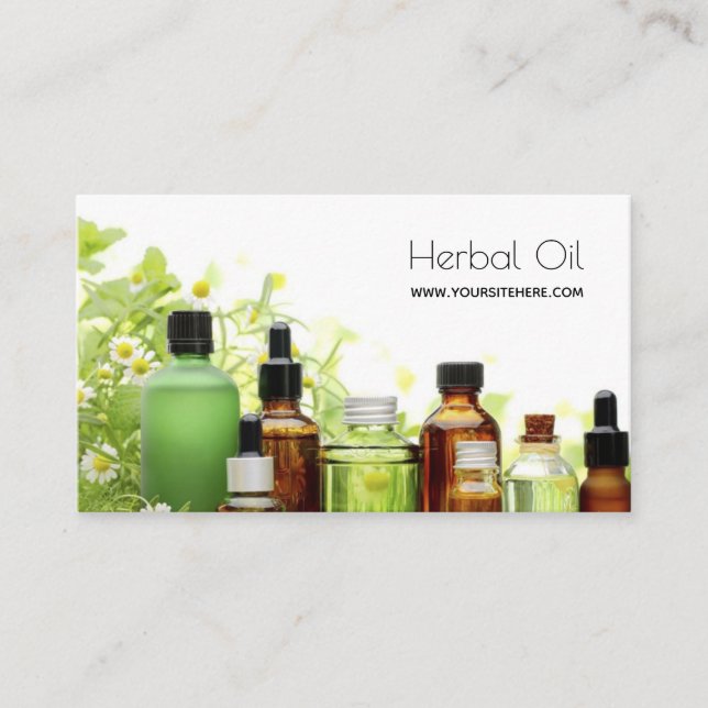 Herbal Oil E-Shop Site Vitamins Homeopathic Business Card (Front)