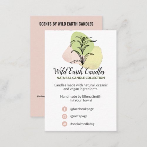 Herbal Organic Candle And Soap Product Range Card