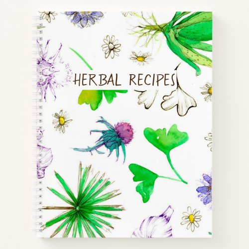Herbal Recipes Medicinal Herbs Thistle Ginger Notebook