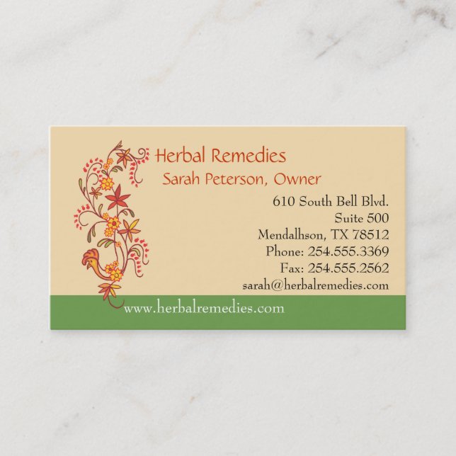 Herbal Remedies Appointment Card (Front)