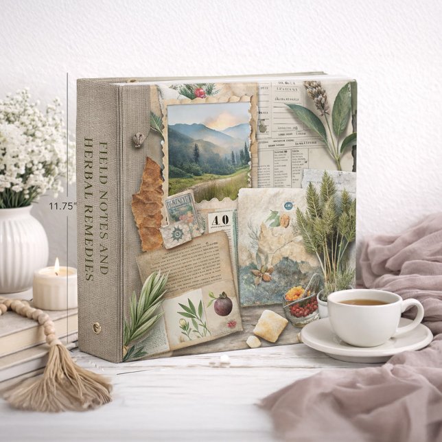 Herbal Remedies Field Notes Nature  3 Ring Binder (Farm/herbs field notes binder )