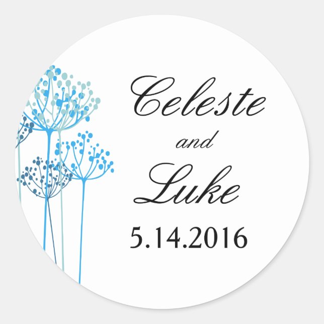 Herbal Rhapsody Wedding Classic Round Sticker (Front)