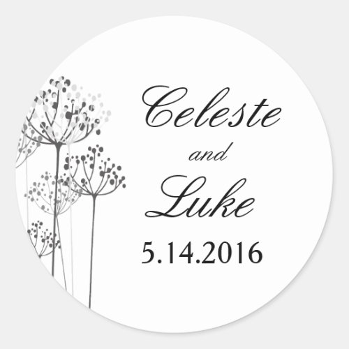 Herbal Rhapsody Wedding Classic Round Sticker