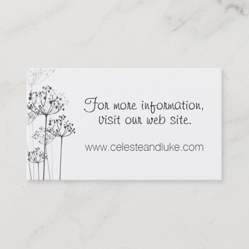 Herbal Rhapsody Wedding Info Business Card