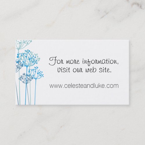 Herbal Rhapsody Wedding Info Business Card