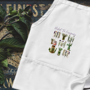 Herbal Stems Jars Custom Text Adult Apron