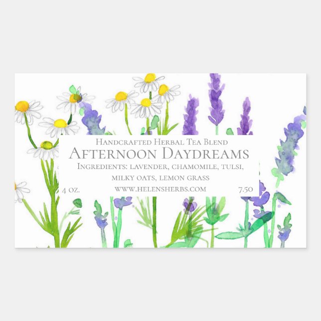 Herbal Tea Blend Lavender Chamomile Product Label  (Front)