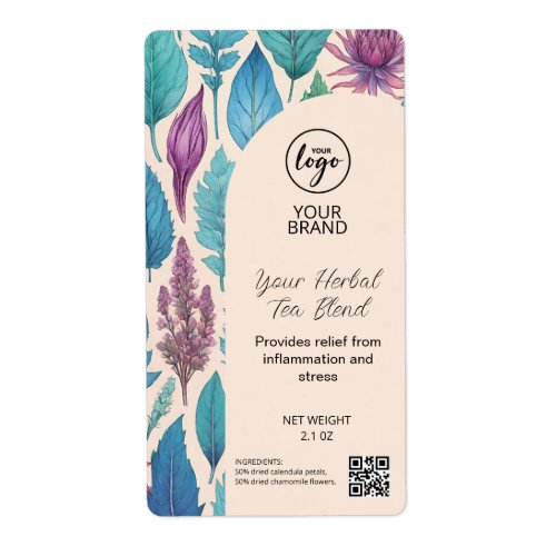 Herbal Tea Blend Product Pouch Labels
