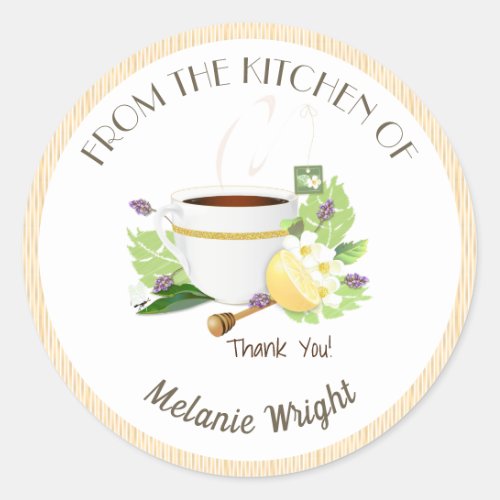 Herbal Tea Canning Thank You Classic Round Sticker