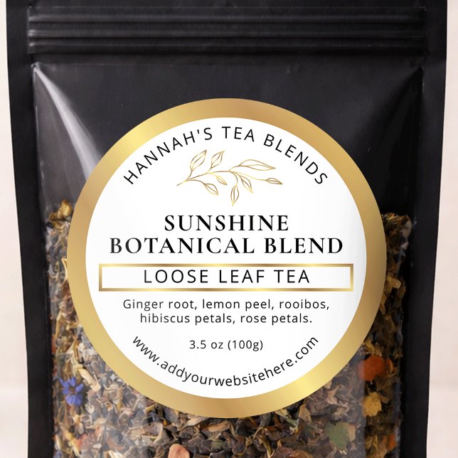 Herbal Tea Coffee Gold Homemade Product Label (Creator Uploaded)