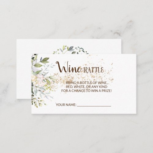 Herbal Wine Raffle Ticket Bridal Shower card