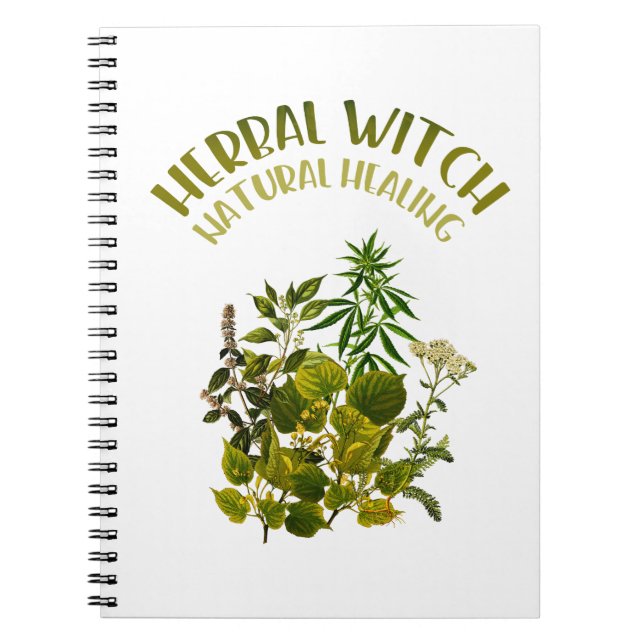 Herbal Witch - Natural Healing, Herbs, Health Notebook (Front)