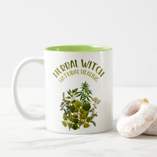 Herbal Witch _ Natural Healing Herbs Health Two_Tone Coffee Mug