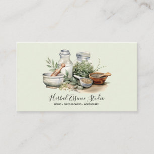 Herbalist Apothecary Watercolor Business Card